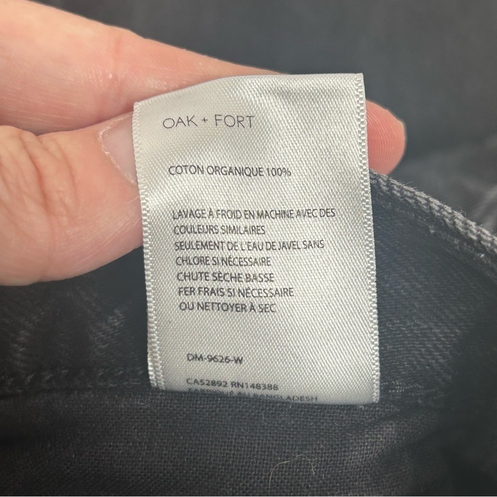 OAK + FORT High Rise Black Wash Straight Leg Jeans - Picture 12 of 15